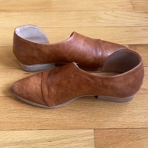 Brown Open-Side Ankle Bootles